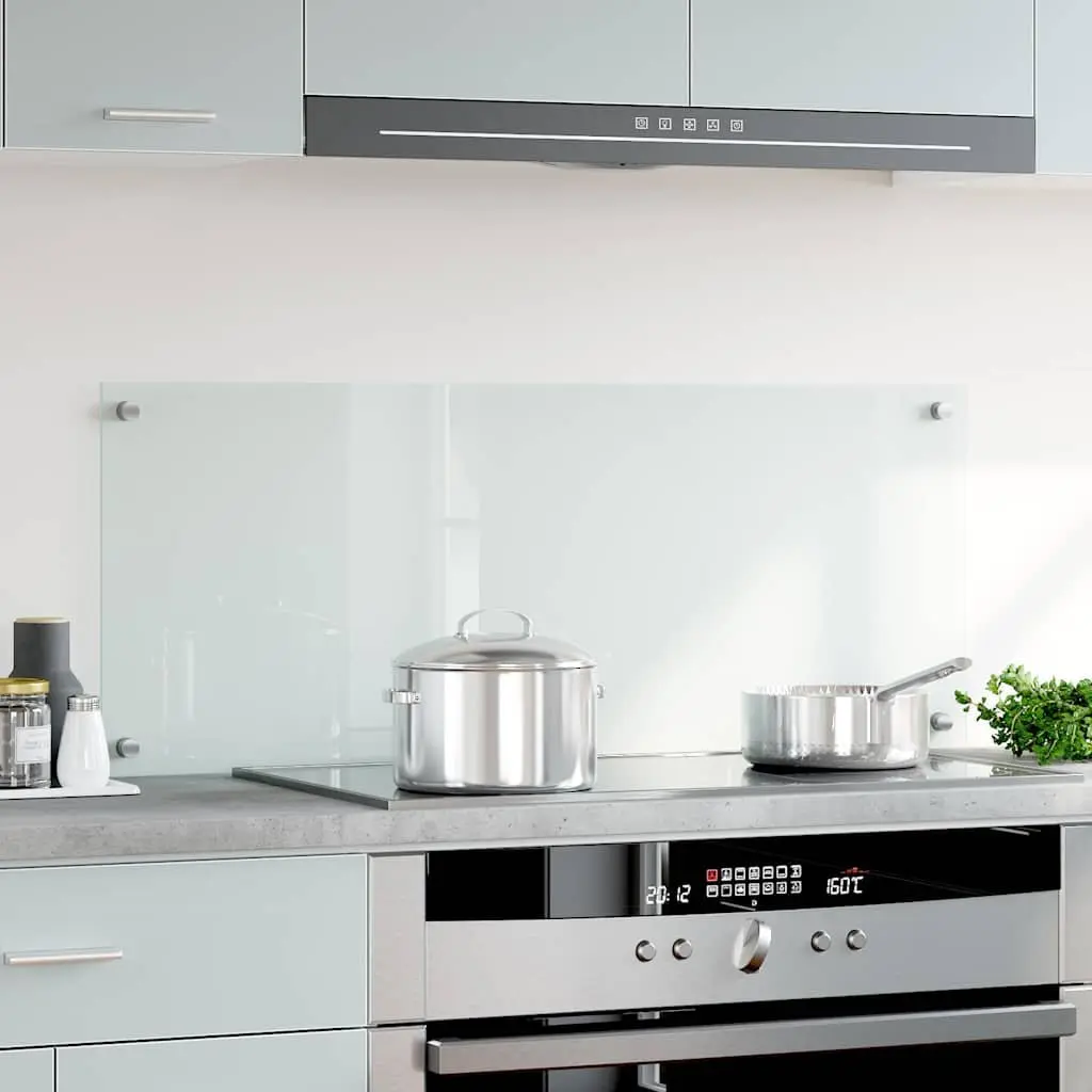 Kitchen Backsplash Tempered Glass 100x40cm Transparent Heat-Resistant