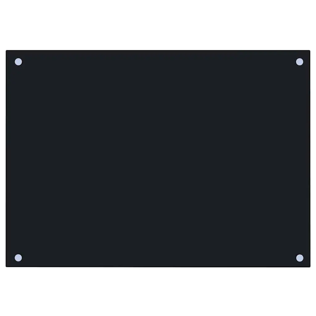 Tempered Glass Black Kitchen Splash Guard 70x50cm Heat Resistant Backsplash