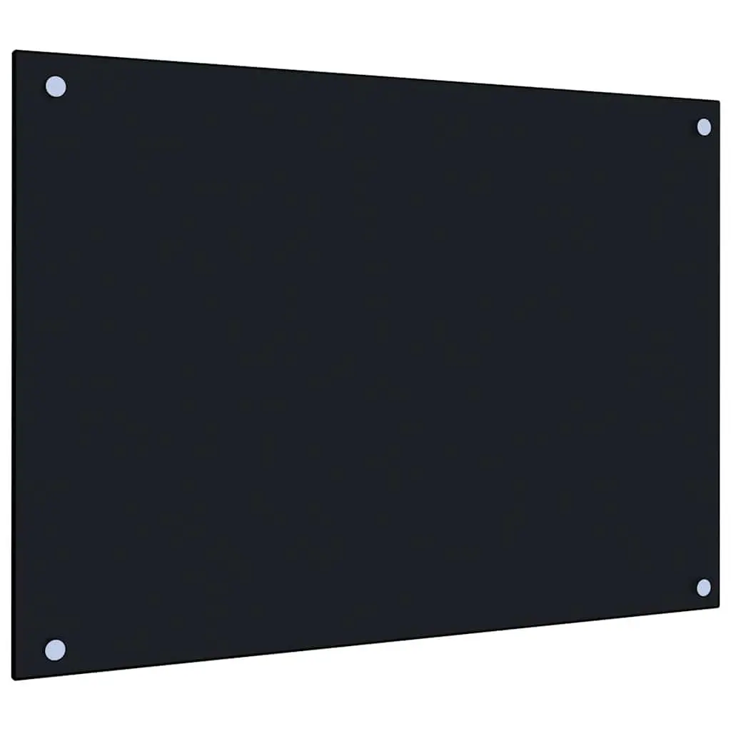 Tempered Glass Black Kitchen Splash Guard 70x50cm Heat Resistant Backsplash