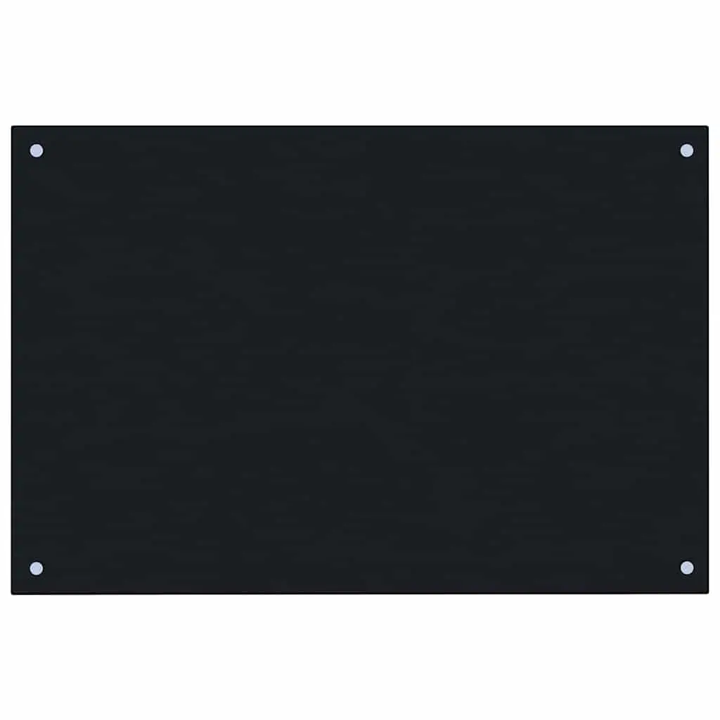 Kitchen Backsplash Tempered Glass Black 90x50cm Splash Guard Wall Tile