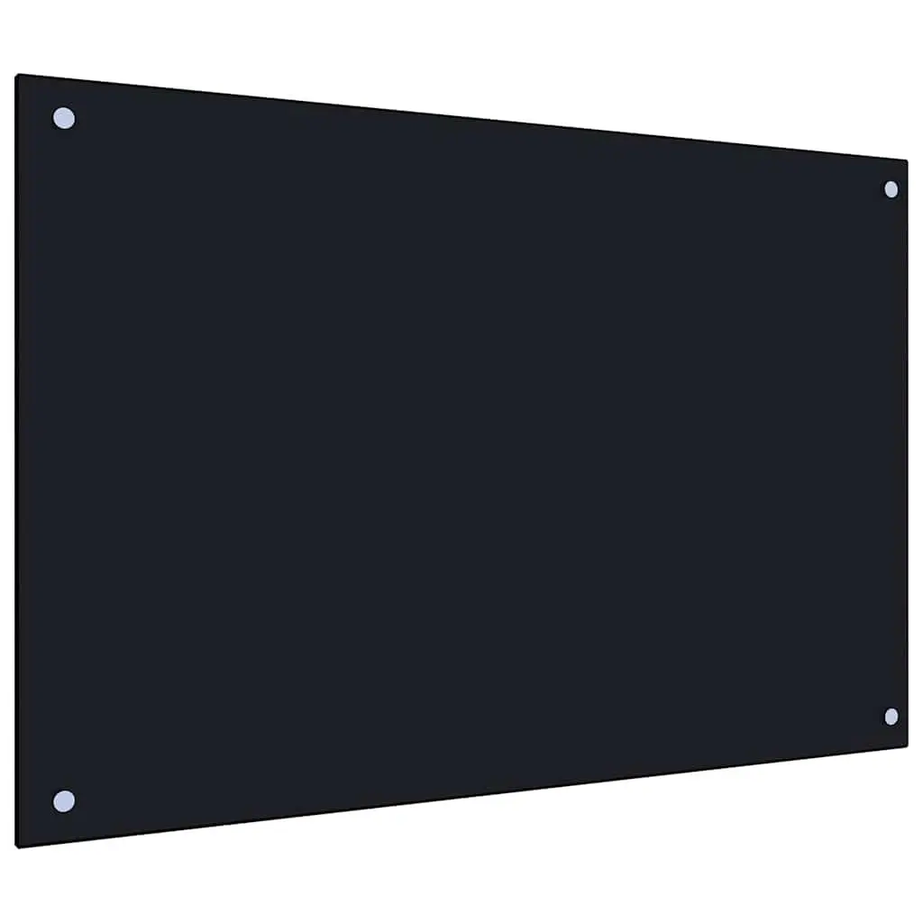 Kitchen Backsplash Tempered Glass Black 90x50cm Splash Guard Wall Tile