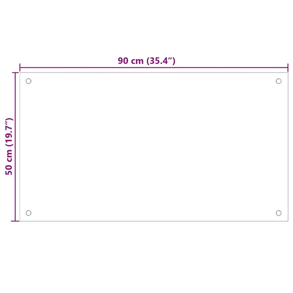Kitchen Backsplash Tempered Glass Black 90x50cm Splash Guard Wall Tile