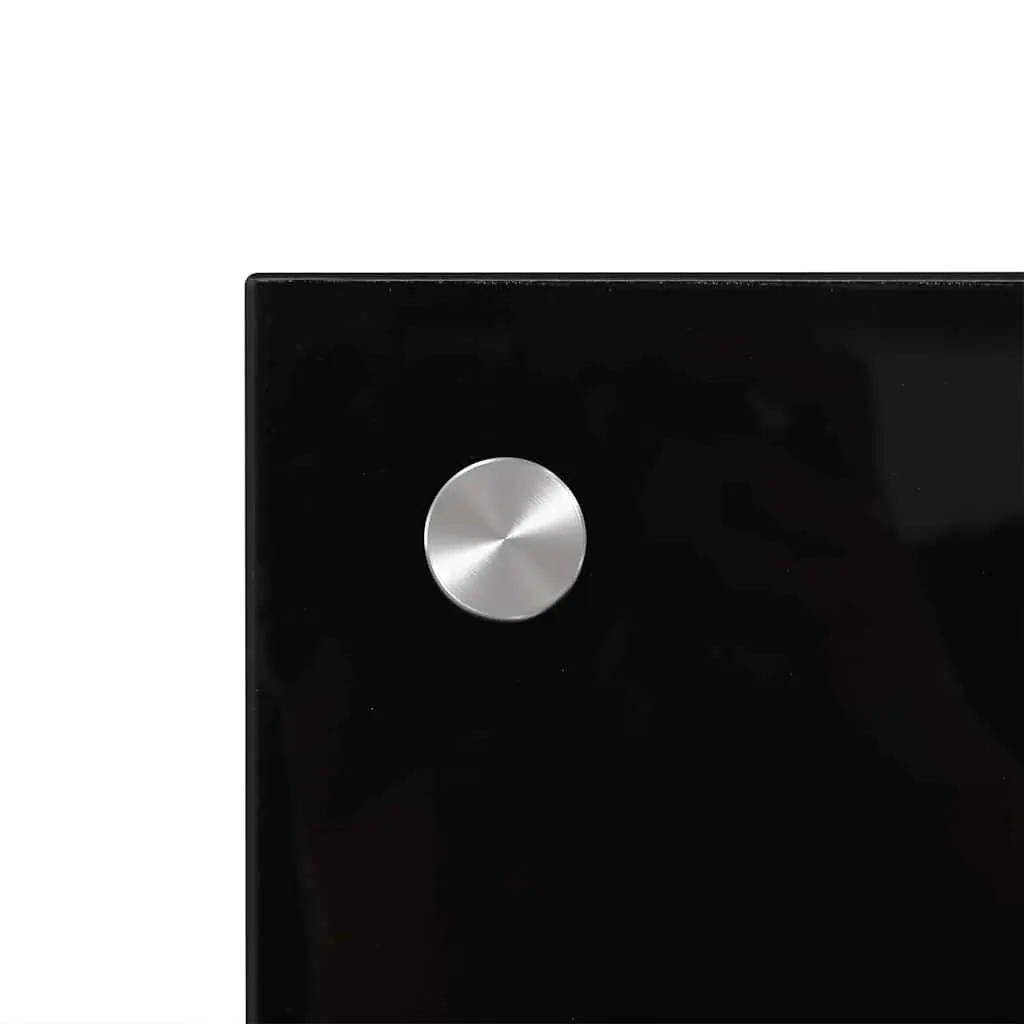 Tempered Glass Kitchen Splashback 90x60cm Black Heat Resistant Splash Guard