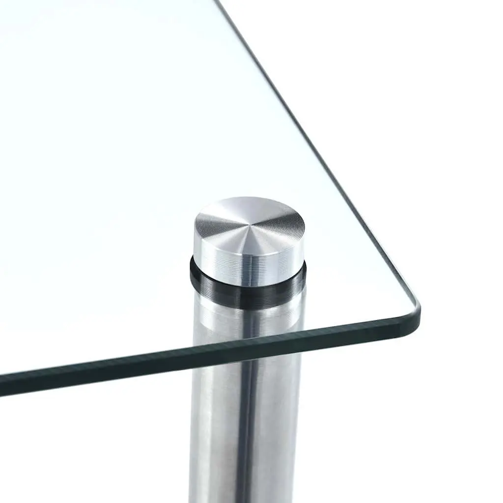 5-Tier Standing Shelf Tempered Glass Transparent Display Unit