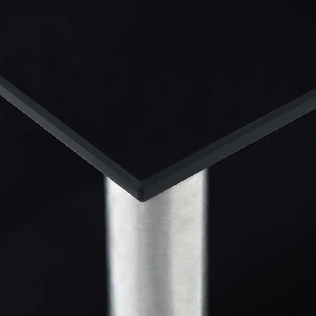 2-Tier Kitchen Shelf Tempered Glass Stainless Steel Black 45 x 16 x 26 cm