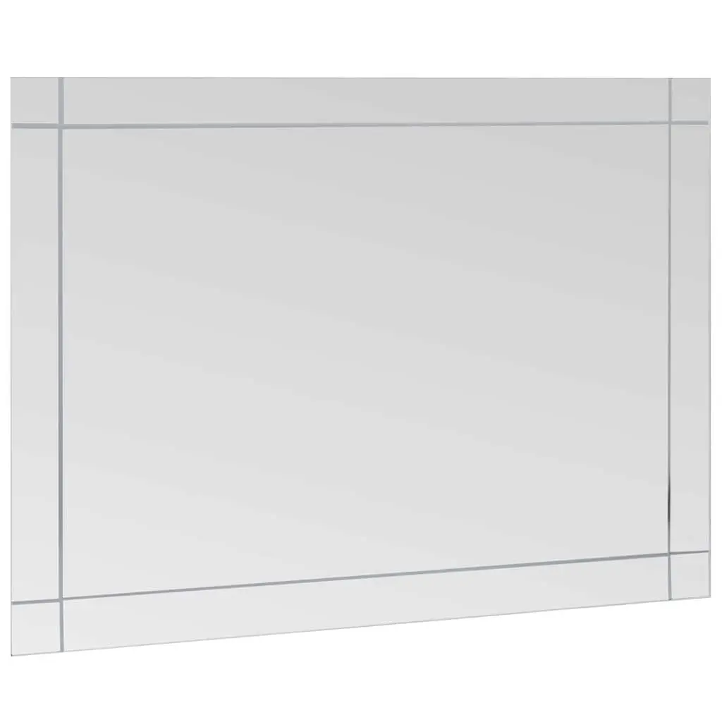 Wall Mirror 60x50 cm Silver Glass Bathroom Bedroom Home Decor Modern Design