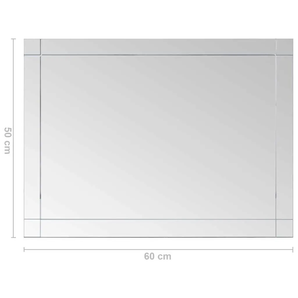 Wall Mirror 60x50 cm Silver Glass Bathroom Bedroom Home Decor Modern Design
