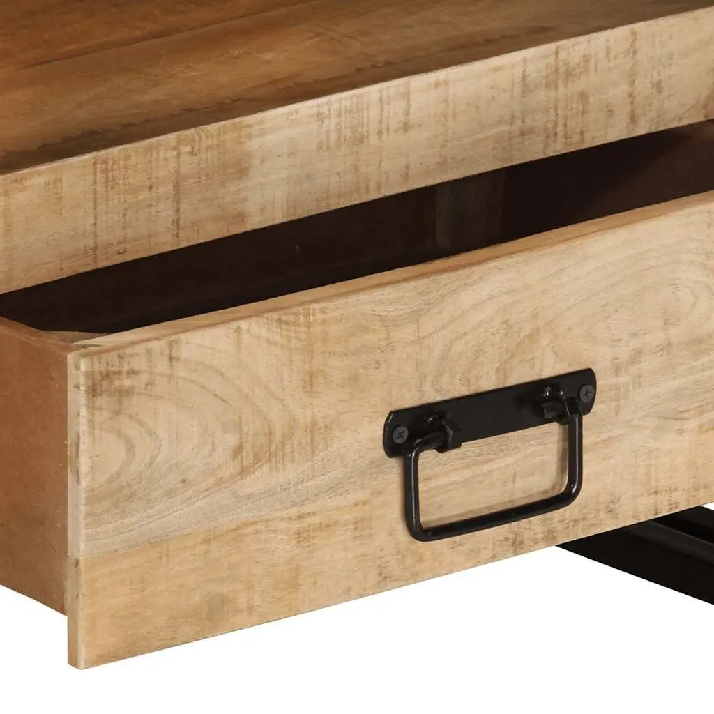 TV Cabinet 100x30x45 cm Solid Mango Wood Storage Unit with Drawers Compartment