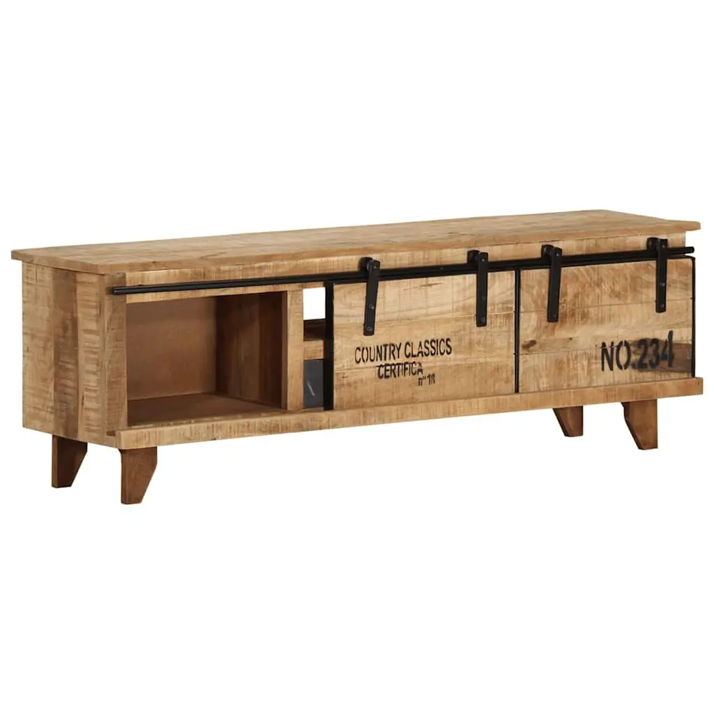 Mango Wood TV Stand Lowboard 120x30x40 cm Brown Handmade Storage Unit