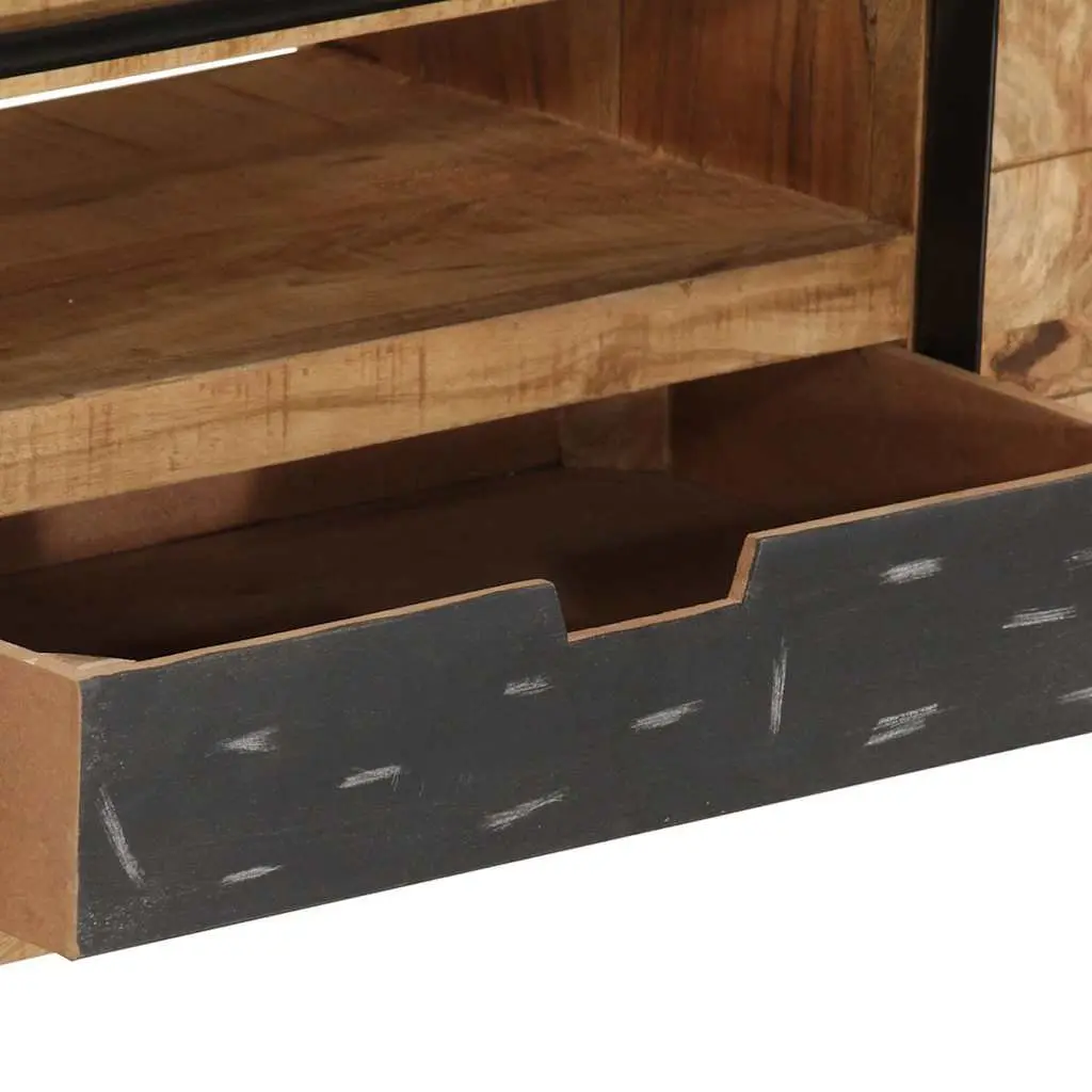 Mango Wood TV Stand Lowboard 120x30x40 cm Brown Handmade Storage Unit