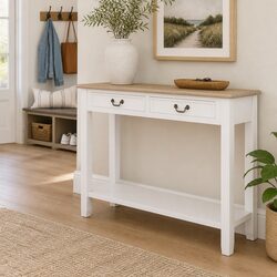 Functional White Console Table with Storage for Home Use 110x35x80 cm
