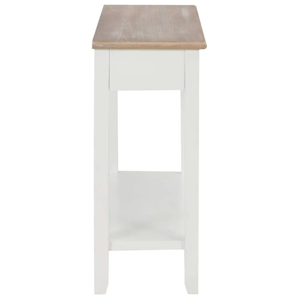 Console Table Wooden 110x35x80 cm White with Drawers Shelf
