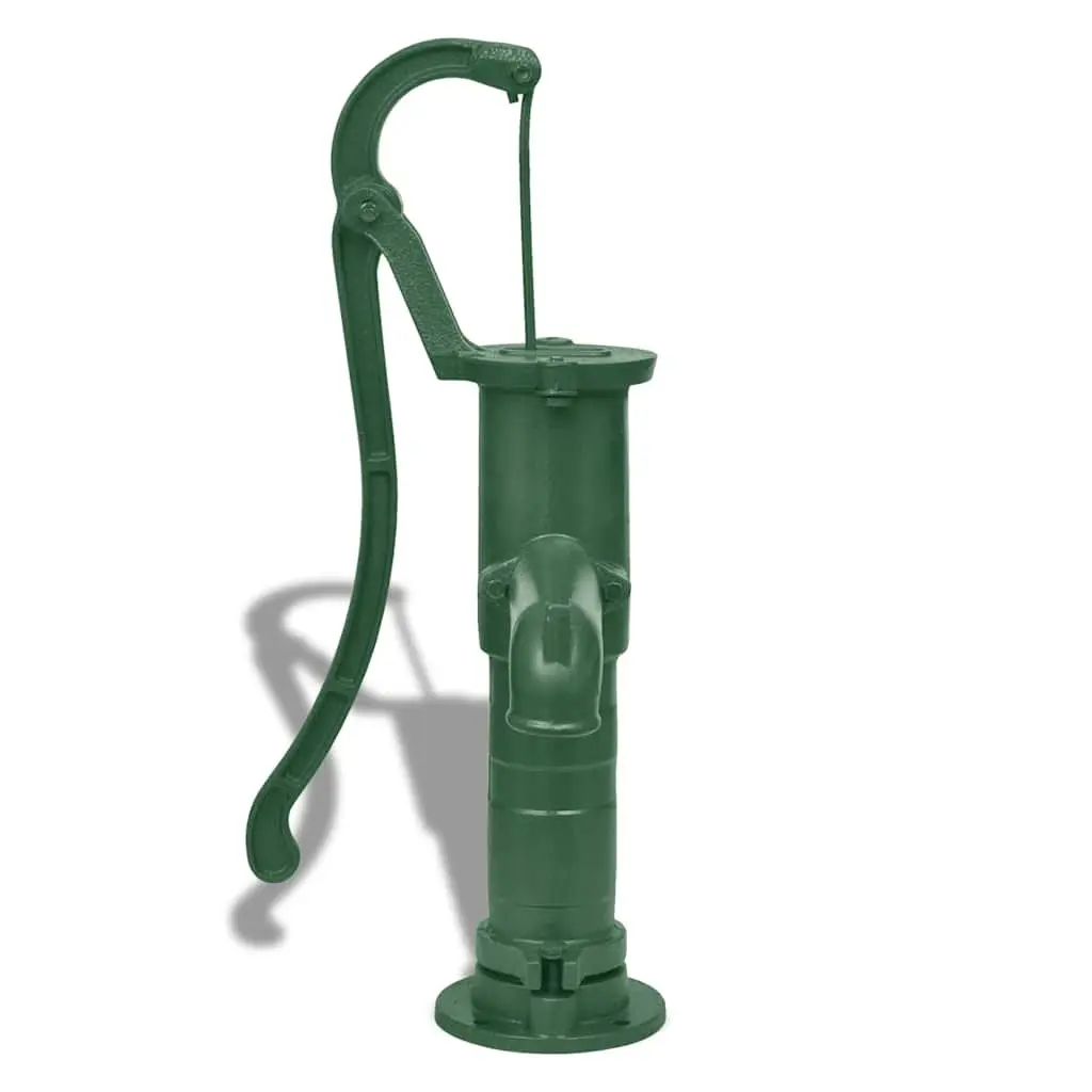 Hand Water Pump Cast Iron Green with Stand 8M Deep
