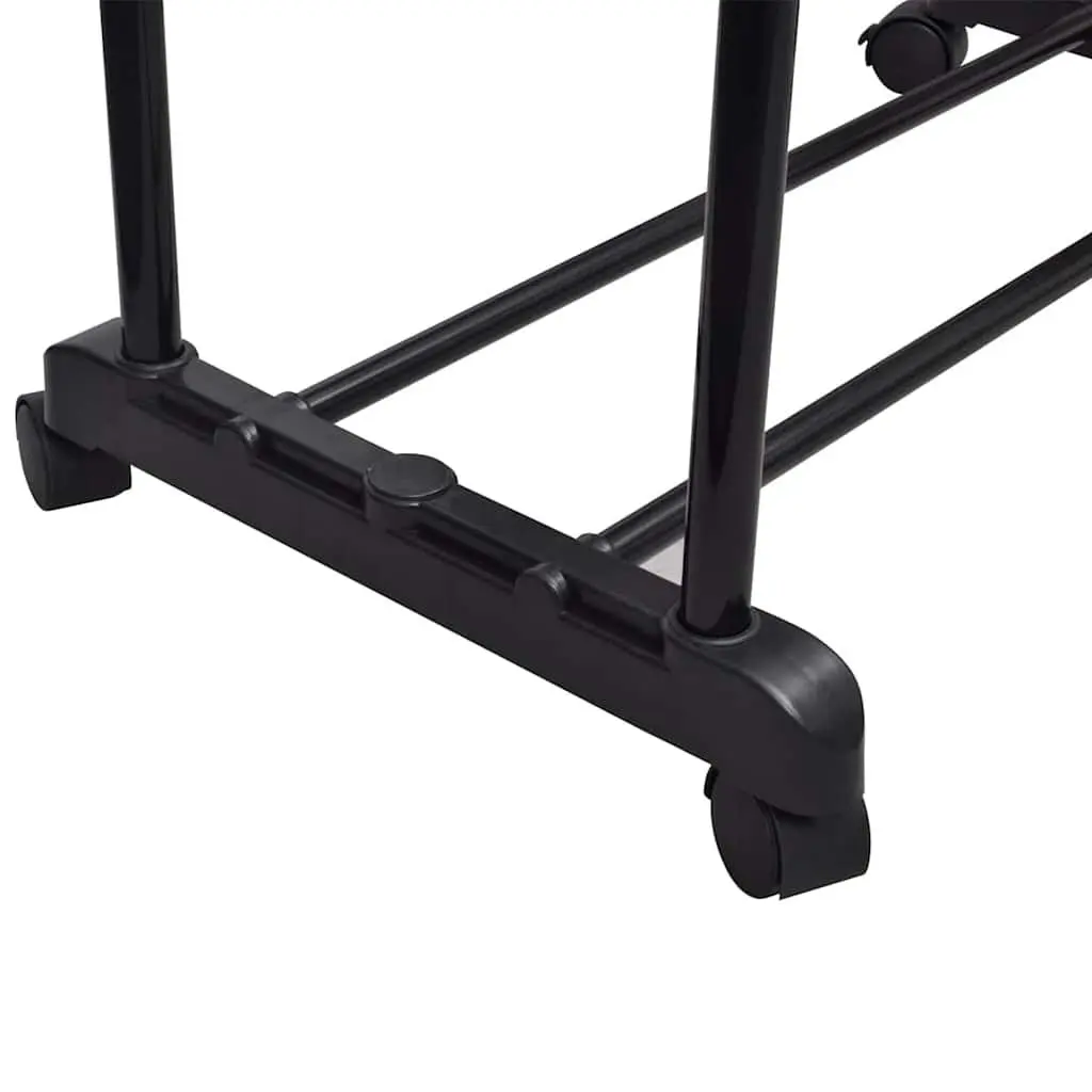 Clothes Rack Adjustable Stainless Steel 2 Piece Black 108 to 170 cm Height 150 cm Extendable Hanging Bars