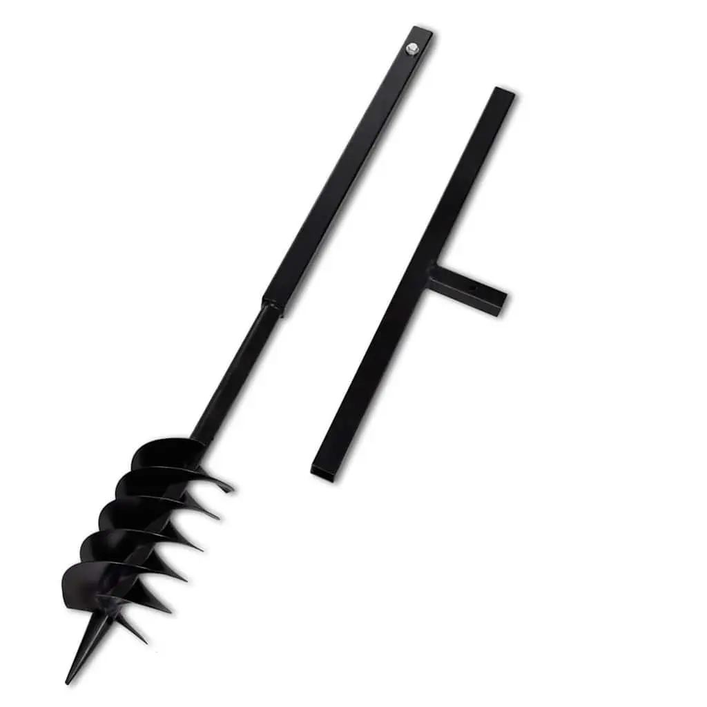 Ground Drill Auger Steel 120mm with Handle Extension Tubes 9m Soil Digging Tool