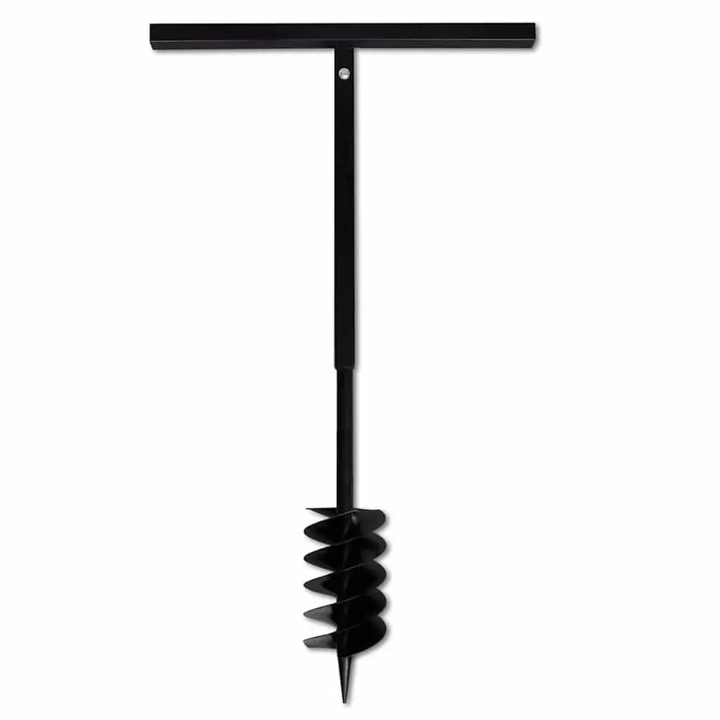 Ground Drill Auger Steel 120mm with Handle and 12 Extension Tubes 13m