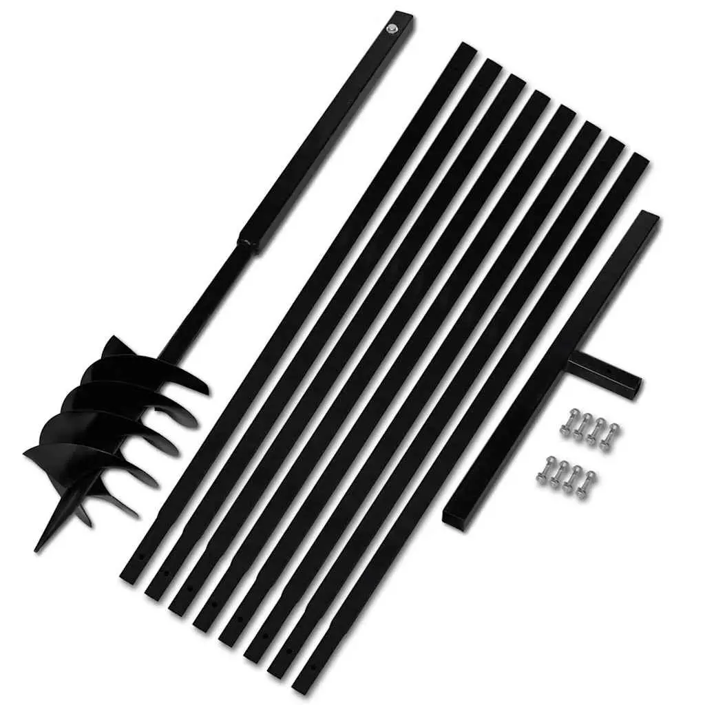Ground Drill Auger Steel 180mm Handle 9m Extension Tubes Soil Aeration Gardening