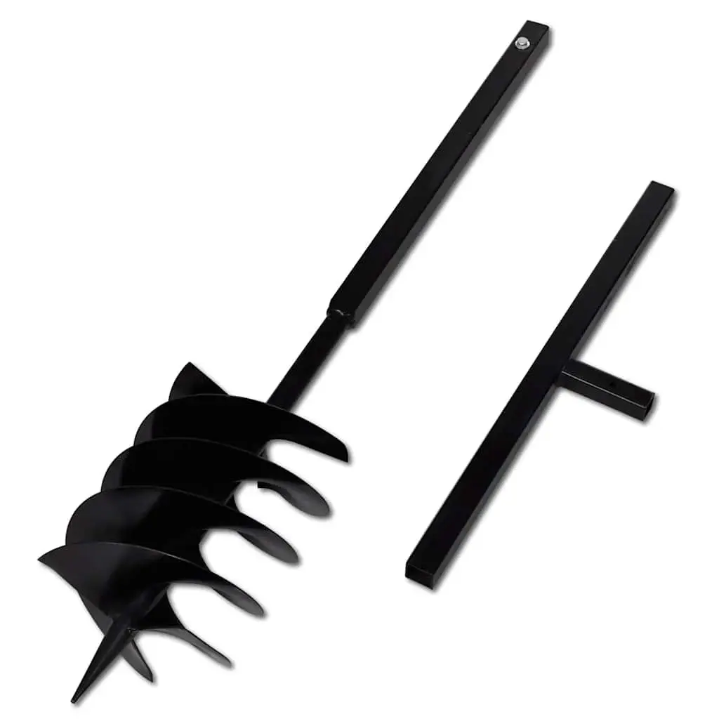 Soil Auger Steel Ground Drill 200mm with Handle 13m Extension Tubes Gardening Tool