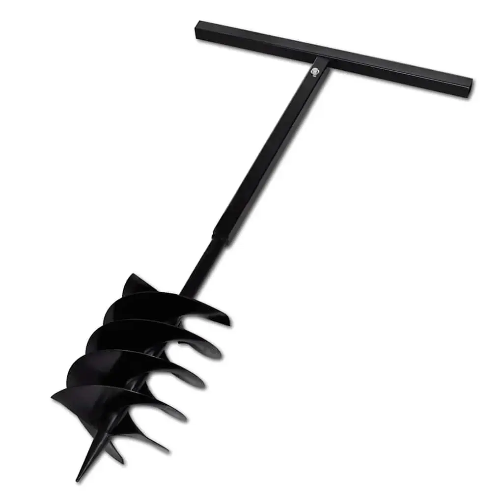 Soil Auger Steel Ground Drill 200mm with Handle 13m Extension Tubes Gardening Tool