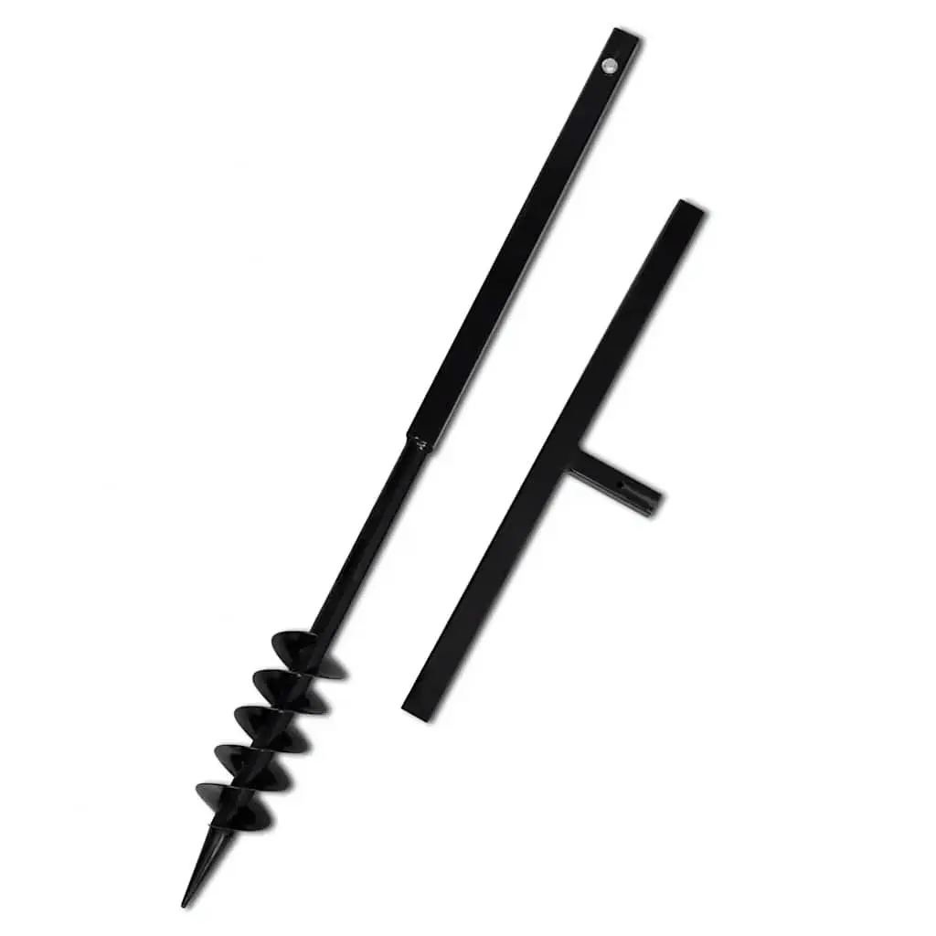80mm Soil Auger Ground Drill with Handle and 12 Extension Tubes for Garden Digging