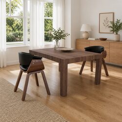 Dining Chairs 2 pcs Bent Wood Frame Faux Leather Seat Kitchen Room Furniture