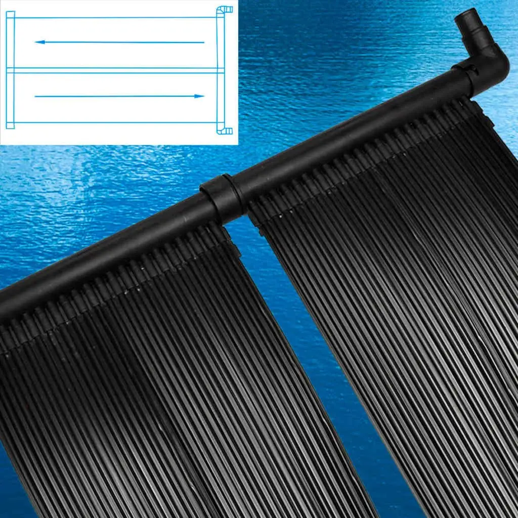 Solar Panel Set Black Flexible for Pool Water Heating System Roof Ground Mount 2 Pieces
