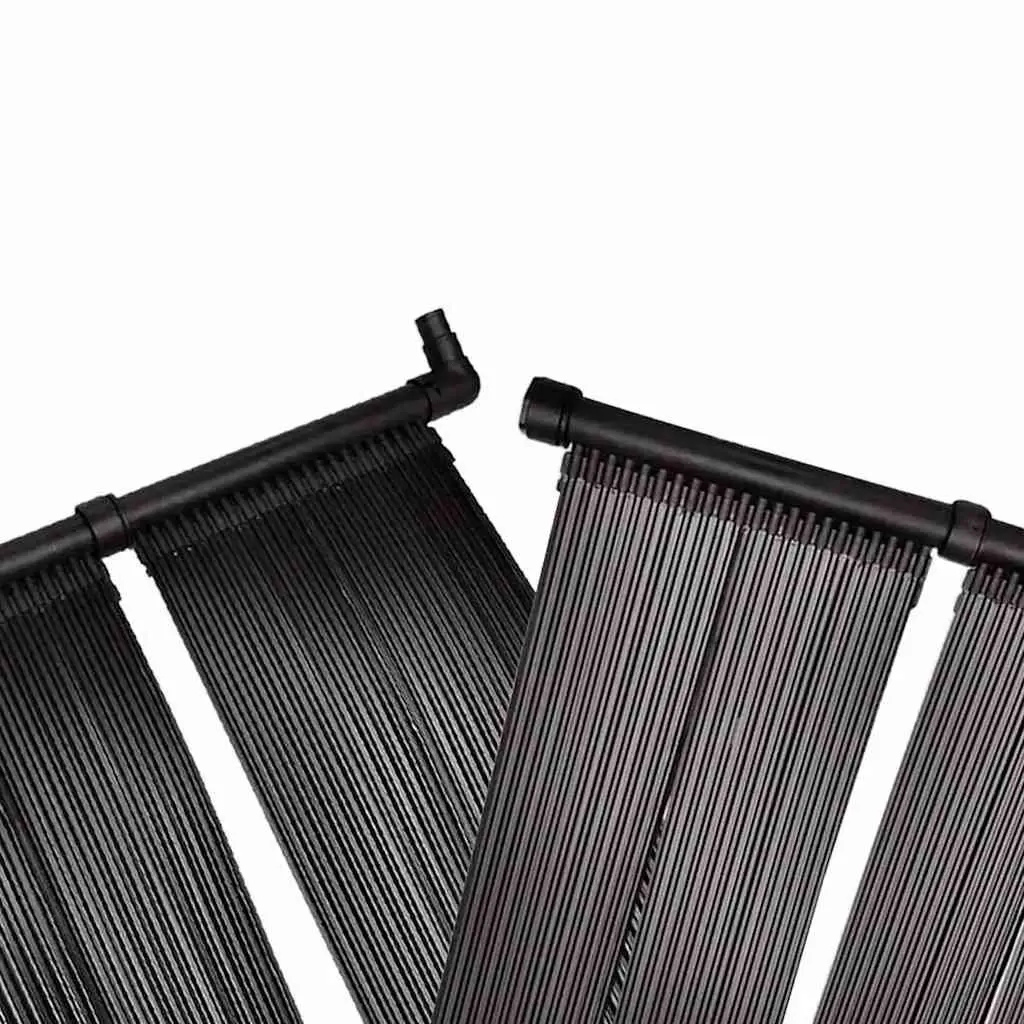 Solar Panel Set Black Flexible for Pool Water Heating System Roof Ground Mount 2 Pieces