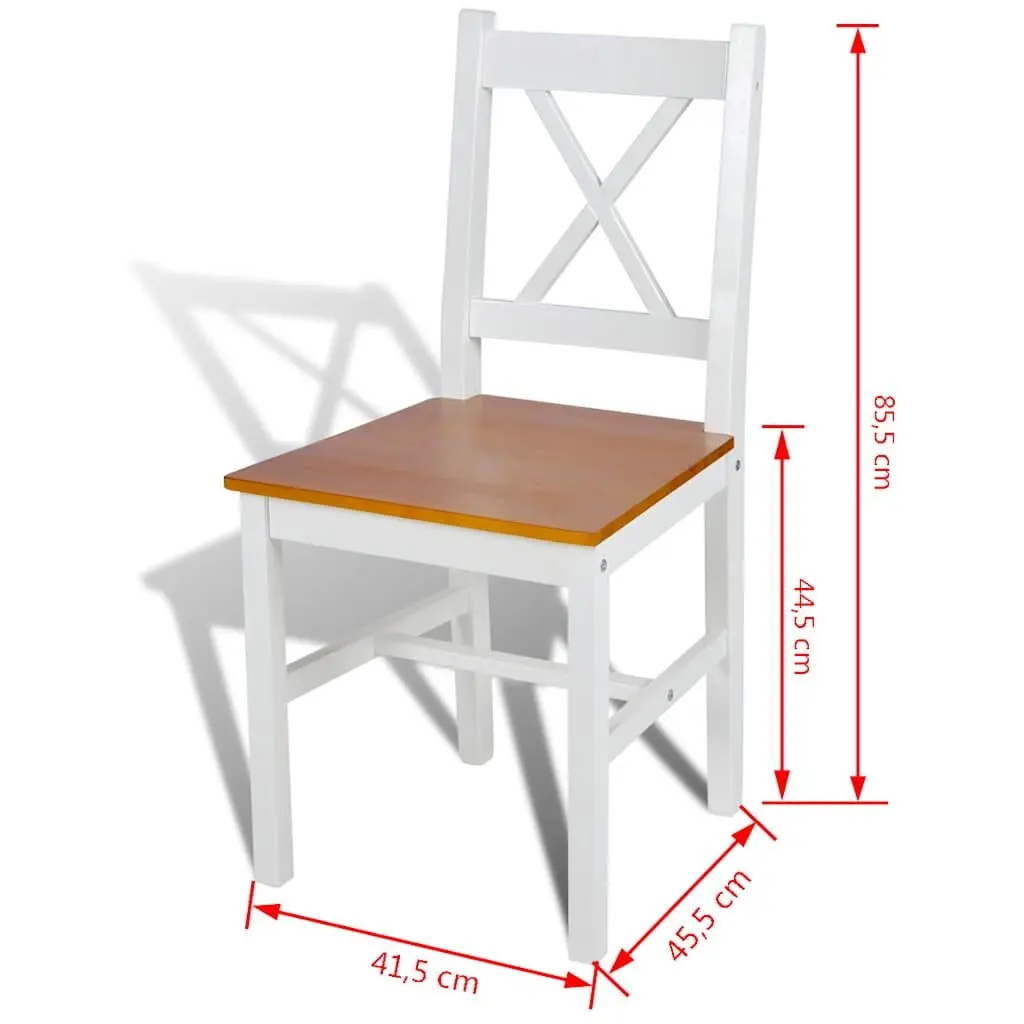 Dining Chairs Wooden Set 6 Pieces White Ergonomic