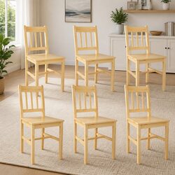 Practical Pinewood Dining Chairs Set of 6 for Any Home