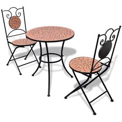 Functional 3 Piece Mosaic Bistro Set for Gardens and Patios
