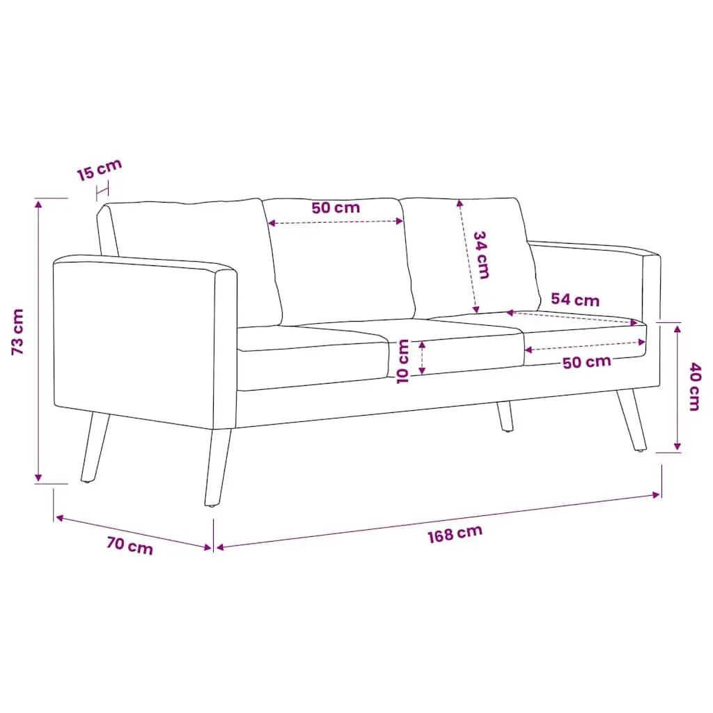 Grey Fabric Sofa Set Living Room Couch Thickly Padded Cushions 2-Seater 3-Seater Wide Seating