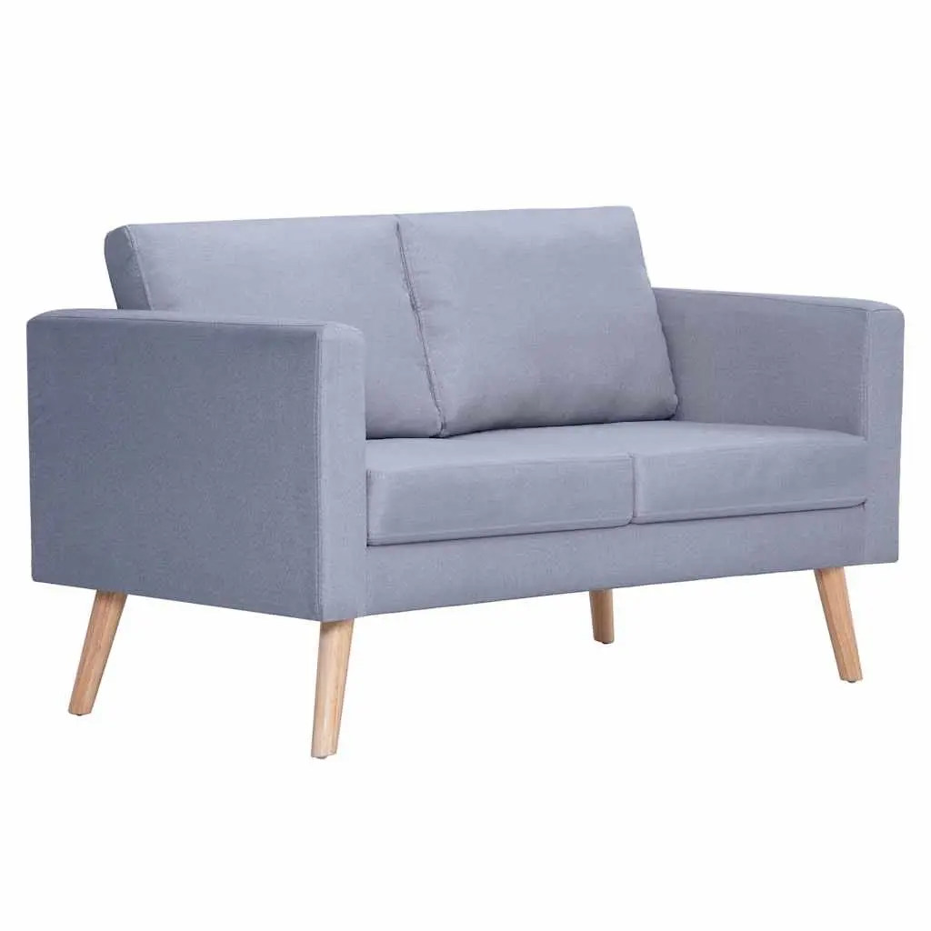 Grey Fabric Sofa Set Living Room Couch Thickly Padded Cushions 2-Seater 3-Seater Wide Seating