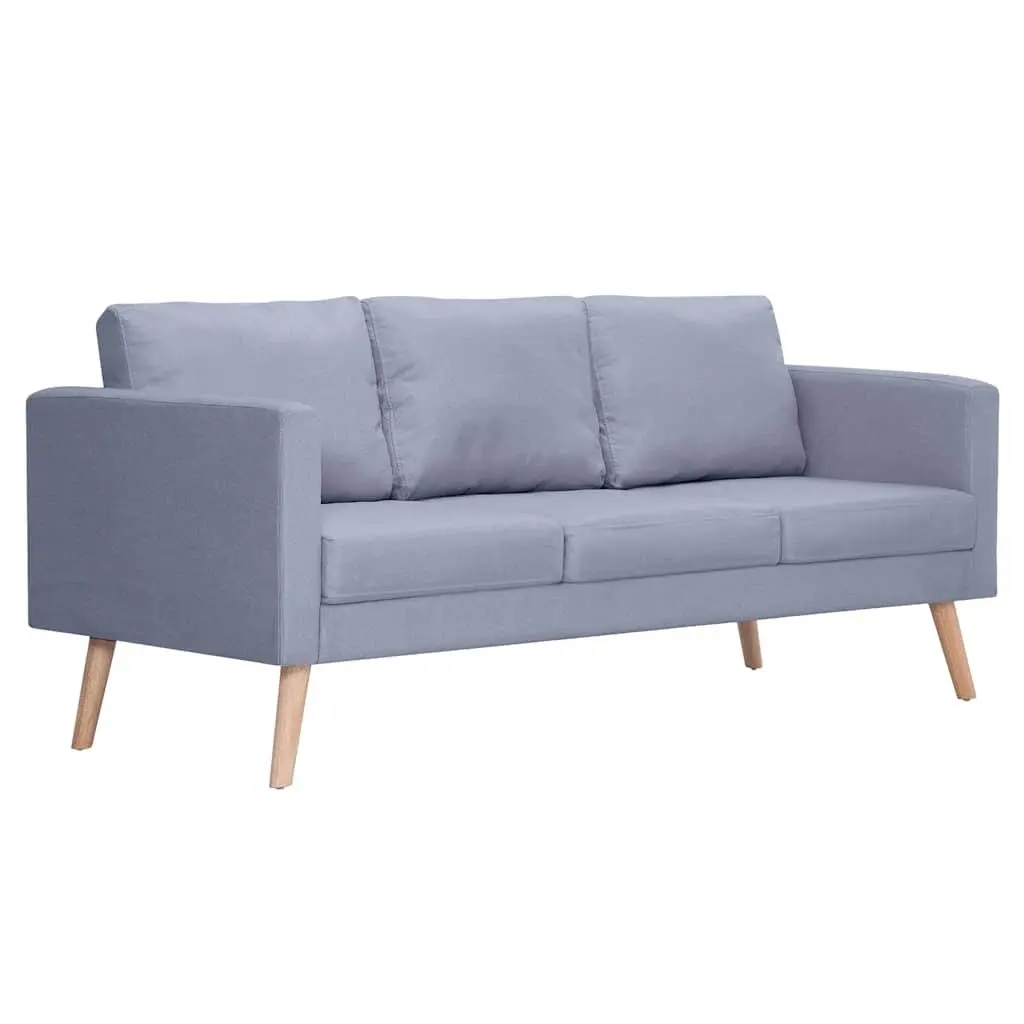 Grey Fabric Sofa Set Living Room Couch Thickly Padded Cushions 2-Seater 3-Seater Wide Seating