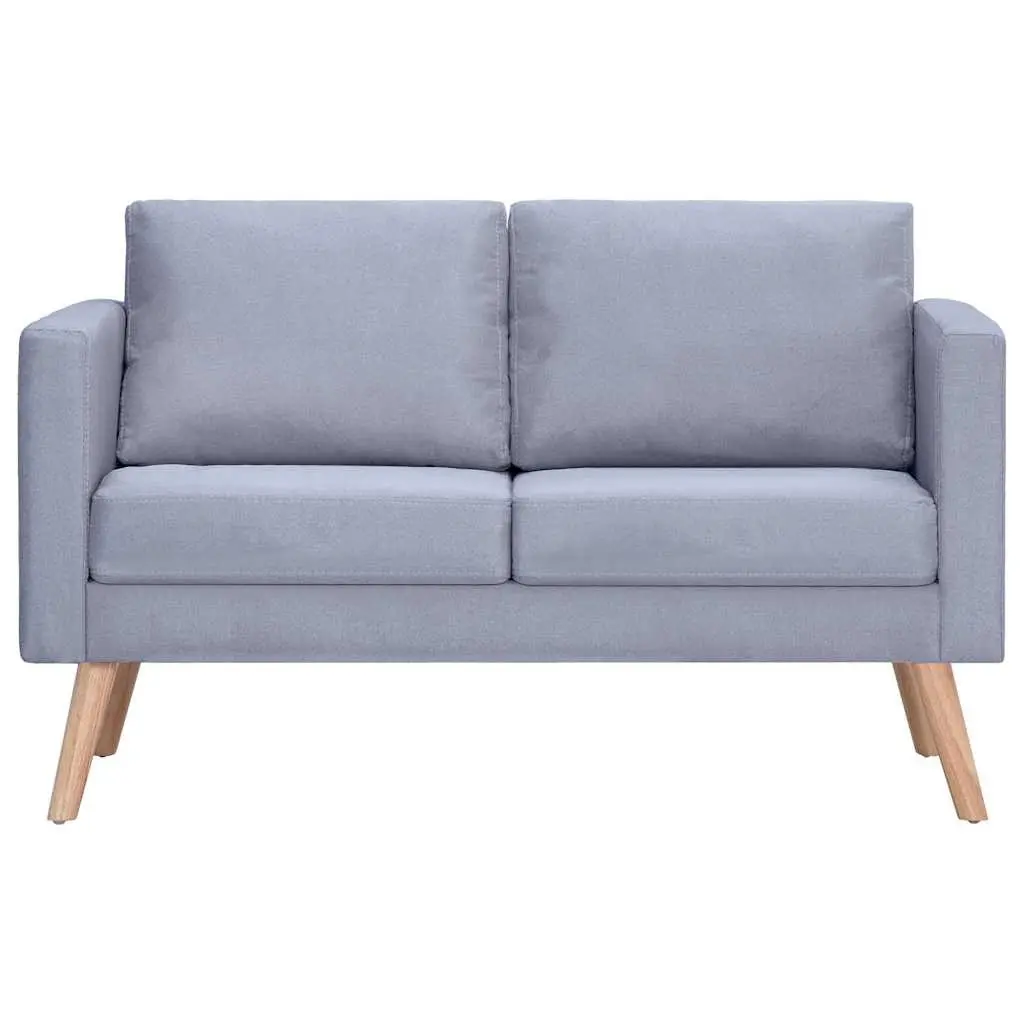 Grey Fabric Sofa Set Living Room Couch Thickly Padded Cushions 2-Seater 3-Seater Wide Seating