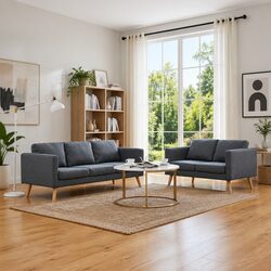 Functional Grey Sofa Set: 2-Seater & 3-Seater Options