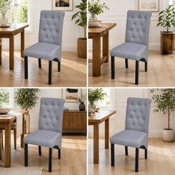 Versatile Set of 4 Light Grey Dining Chairs for Your Home