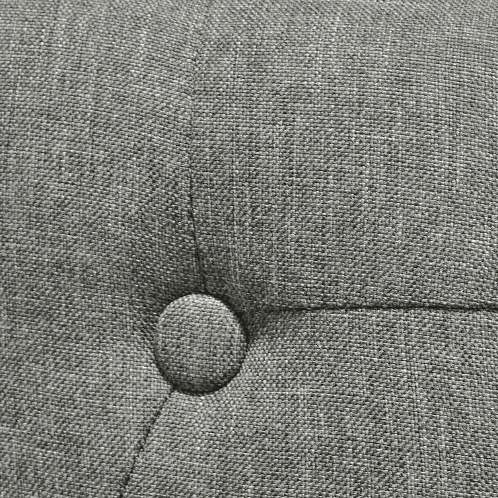 Dining Chairs Grey Fabric Set of 6 Wooden Legs