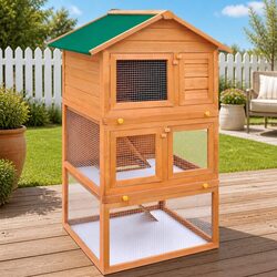 Practical 3-Tier Rabbit Hutch for Outdoor Use