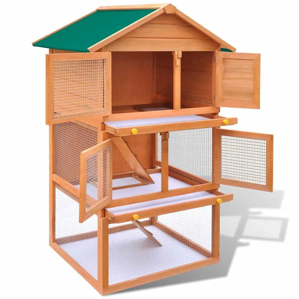 3-Tier Rabbit Hutch for Outdoor Use