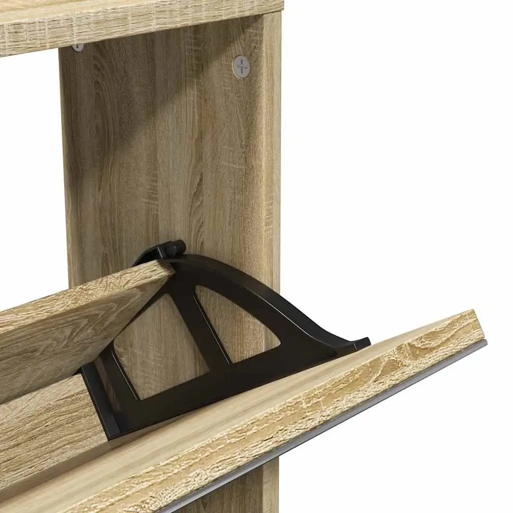 Shoe Cabinet Wall-Mounted 5-Layer Brown Organiser