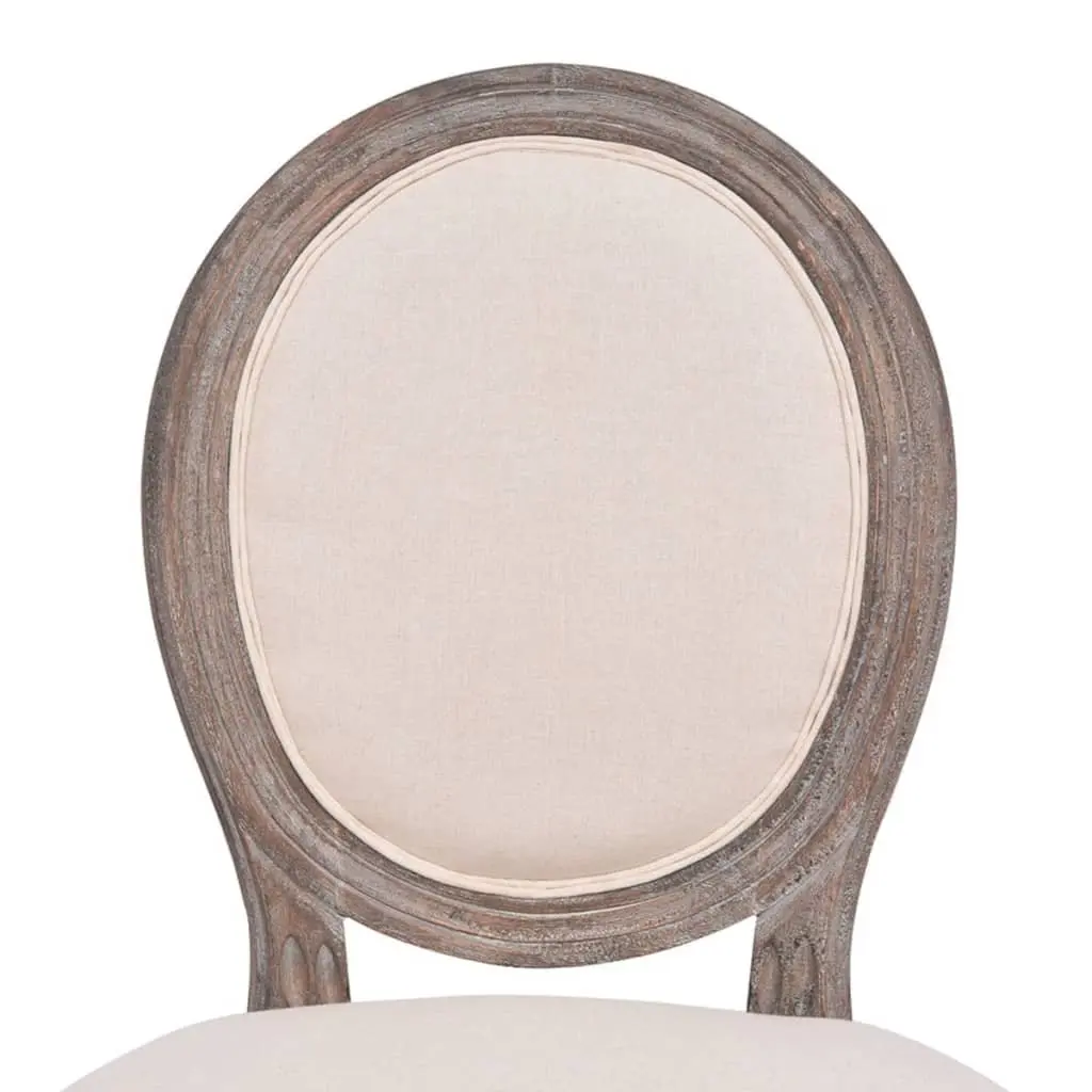 6 Cream Linen Dining Chairs for Home Use