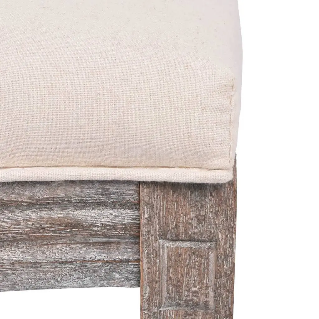 6 Cream Linen Dining Chairs for Home Use