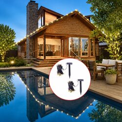 Solar String Lights Outdoor Garden LED 200 Bulbs Warm White Decorative Lighting