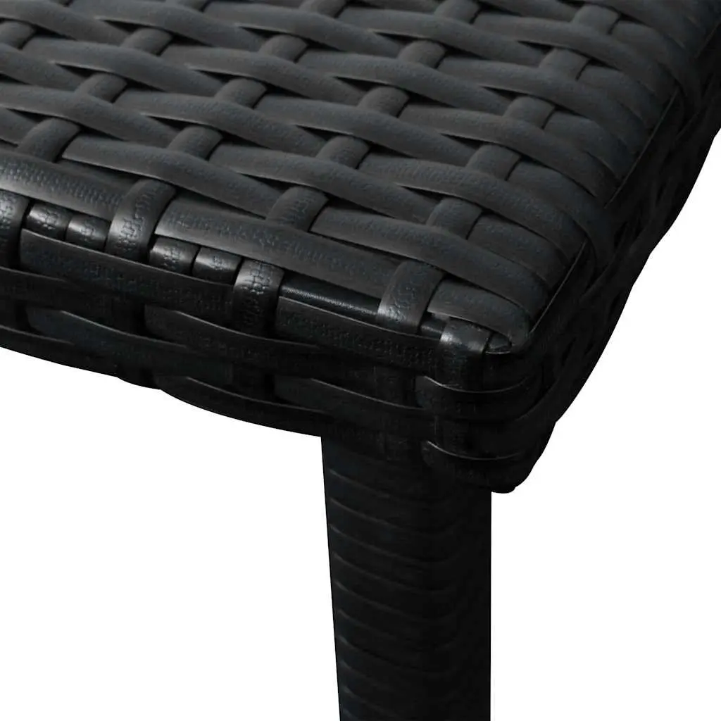 Sun Loungers Poly Rattan Black 2 Piece Outdoor Garden Beach Set