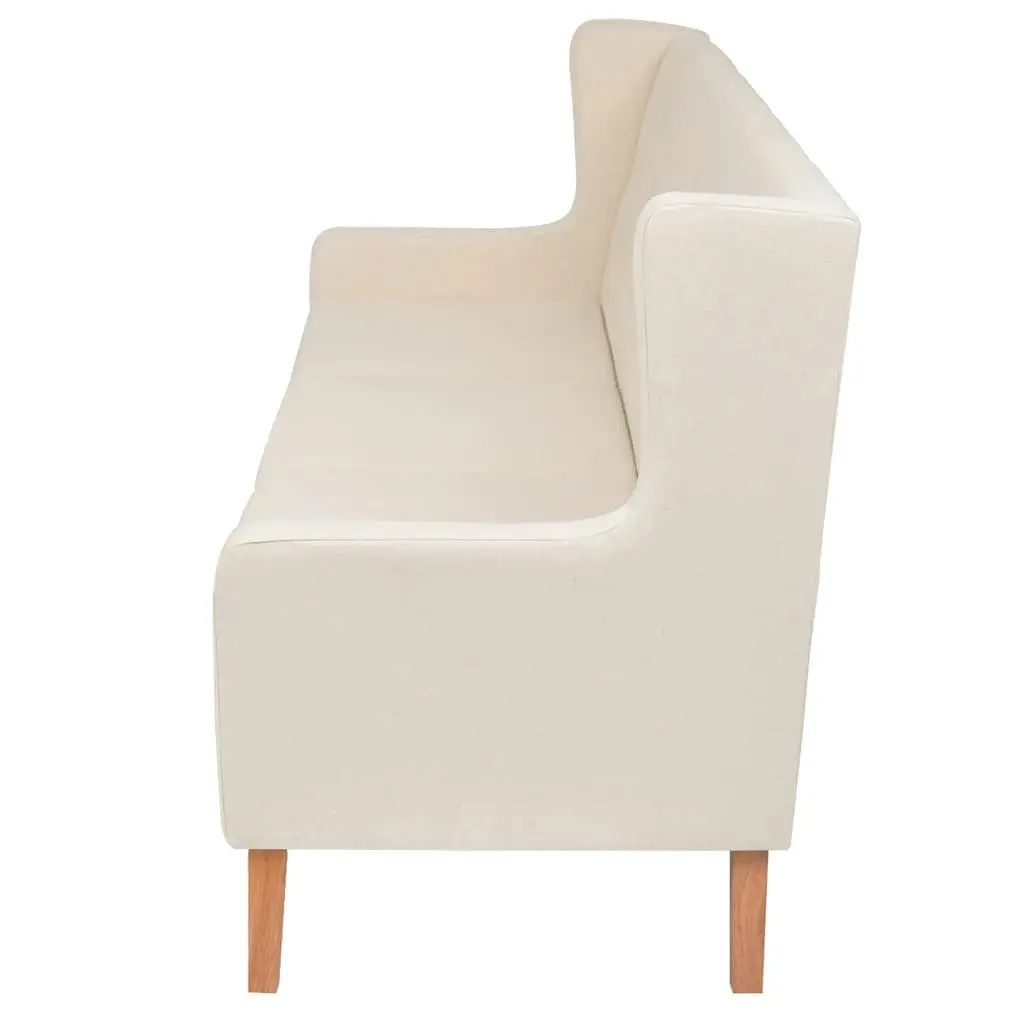2-Piece Fabric Sofa Set with Armchair 3-Seater Lounge Cream White Living Room
