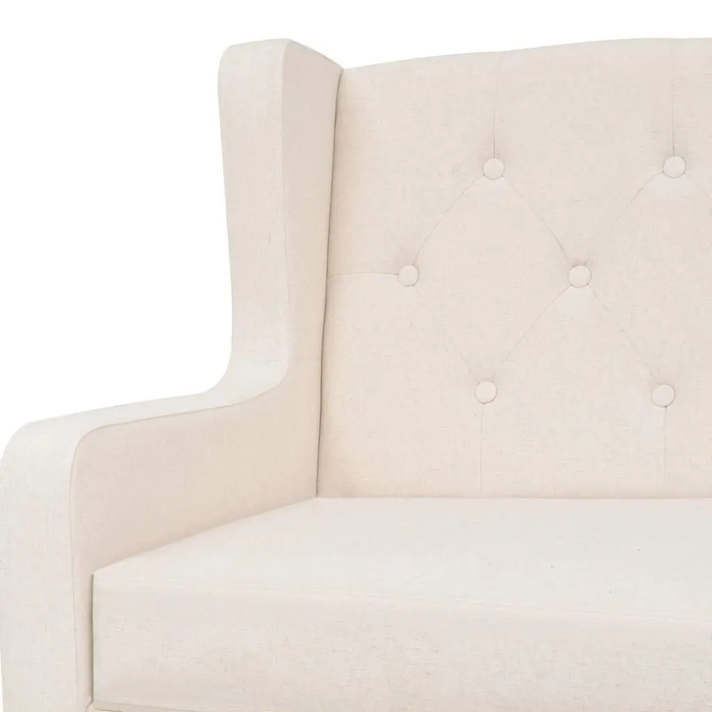 Fabric Sofa Set 2 Pieces White Upholstered Living Room Couch 2-Seater 3-Seater