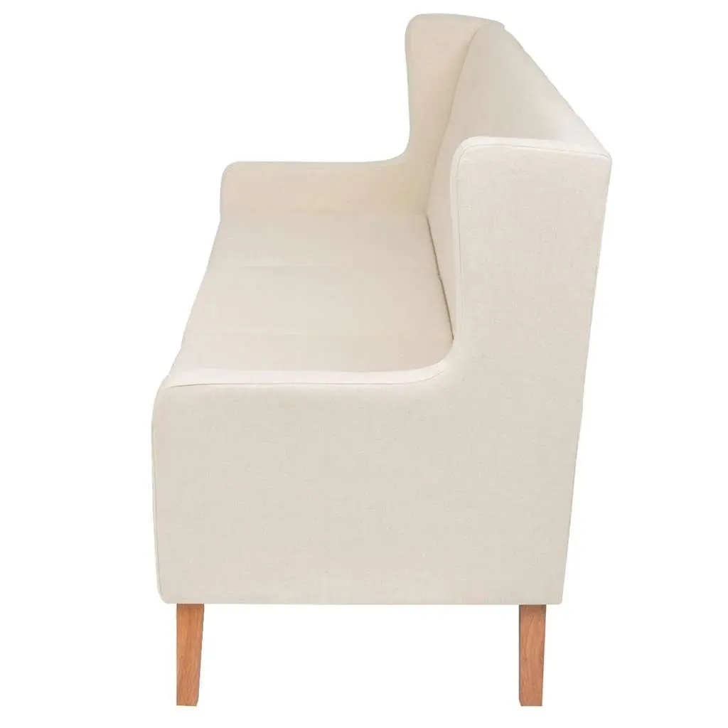 Fabric Sofa Set 3 Piece White Upholstered Foam Padded Armchair 2 Seater 3 Seater Solid Wood Frame