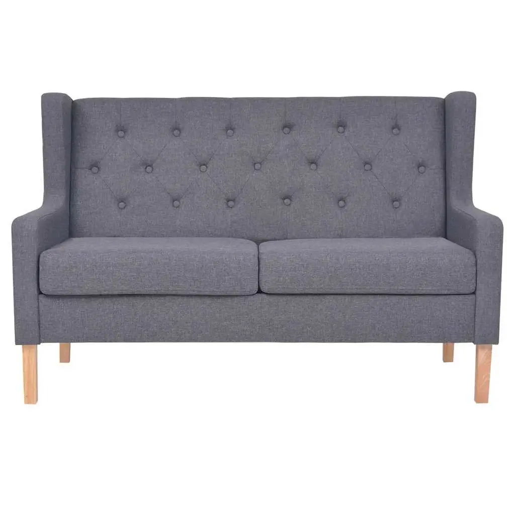 2-Piece Sofa Set Grey Fabric Armchair 2-Seater Lounge Suite Living Room