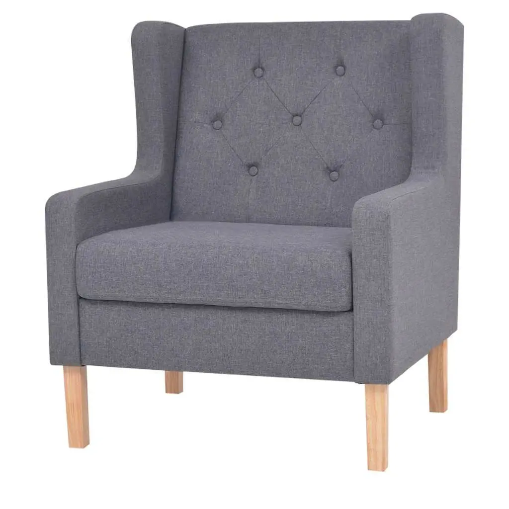 2-Piece Sofa Set Grey Fabric Armchair 2-Seater Lounge Suite Living Room