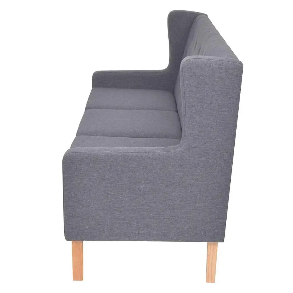 Sofa Set Wooden Frame Polyester Fabric 2 Pieces Grey Armchair 3-Seater